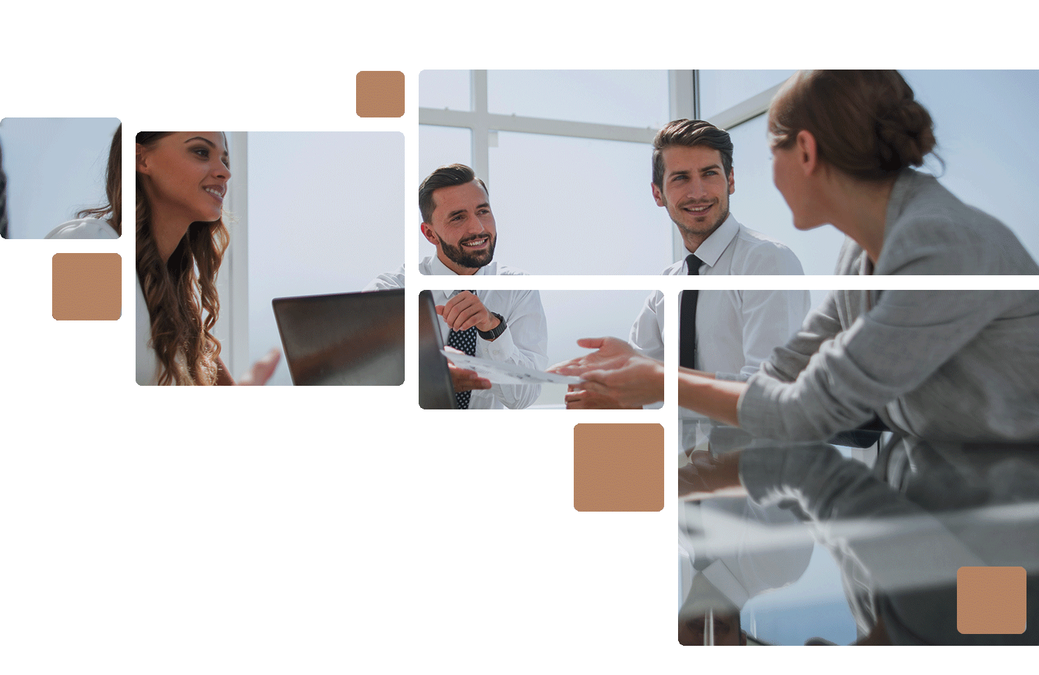Imagen cabecera, empleados hablando junto a un portátil